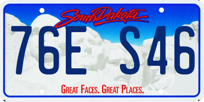 SD license plate 76ES46