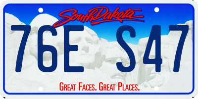 SD license plate 76ES47