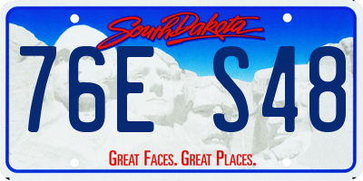 SD license plate 76ES48