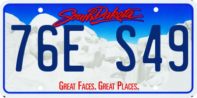 SD license plate 76ES49