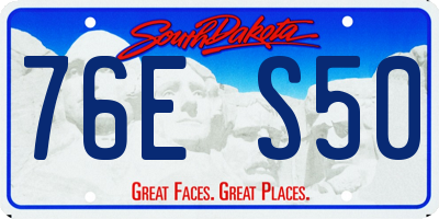 SD license plate 76ES50