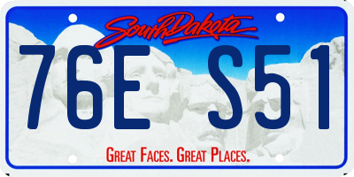 SD license plate 76ES51