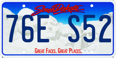 SD license plate 76ES52