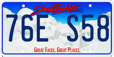 SD license plate 76ES58