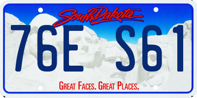 SD license plate 76ES61