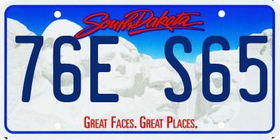 SD license plate 76ES65