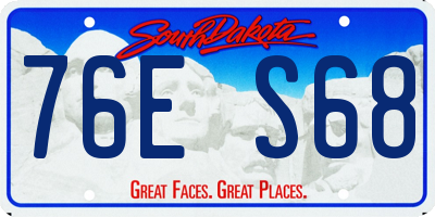 SD license plate 76ES68