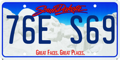 SD license plate 76ES69