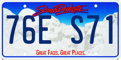 SD license plate 76ES71
