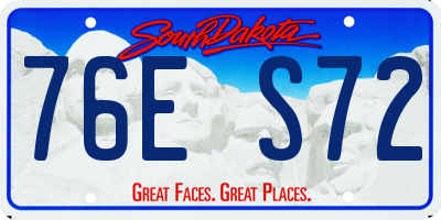 SD license plate 76ES72
