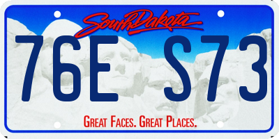 SD license plate 76ES73