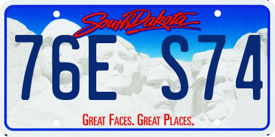 SD license plate 76ES74