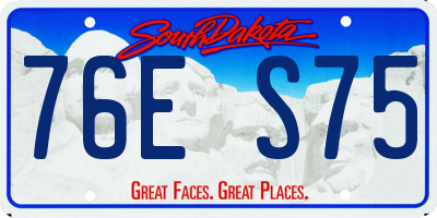 SD license plate 76ES75