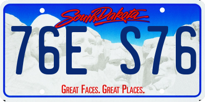 SD license plate 76ES76