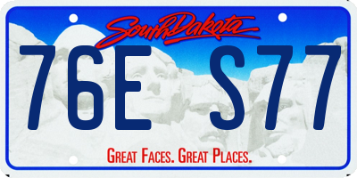 SD license plate 76ES77