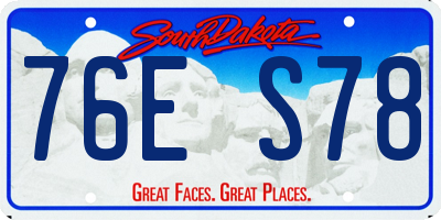 SD license plate 76ES78