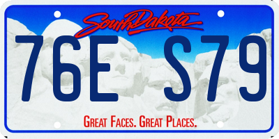 SD license plate 76ES79