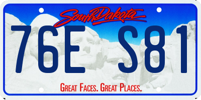 SD license plate 76ES81