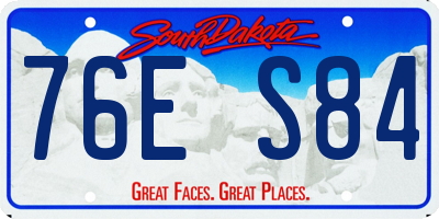 SD license plate 76ES84