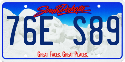 SD license plate 76ES89