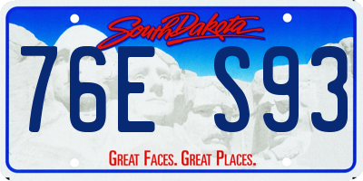 SD license plate 76ES93