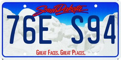 SD license plate 76ES94