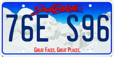 SD license plate 76ES96
