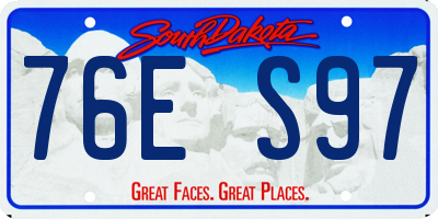 SD license plate 76ES97
