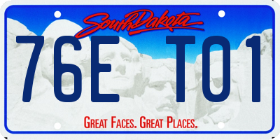 SD license plate 76ET01