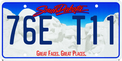 SD license plate 76ET11