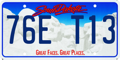 SD license plate 76ET13