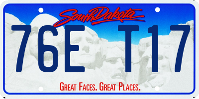 SD license plate 76ET17