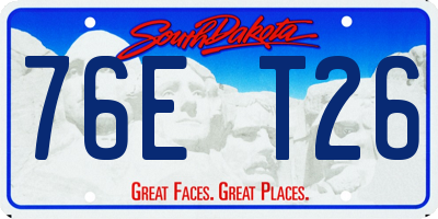 SD license plate 76ET26