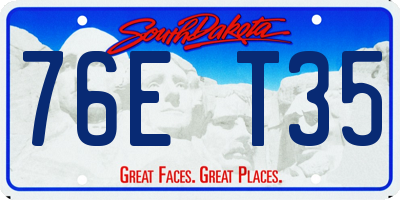 SD license plate 76ET35