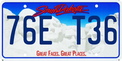 SD license plate 76ET36