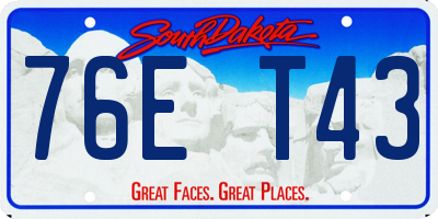 SD license plate 76ET43