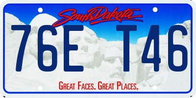 SD license plate 76ET46