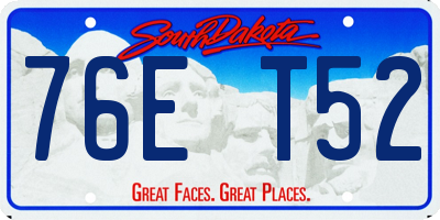 SD license plate 76ET52