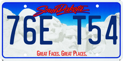 SD license plate 76ET54