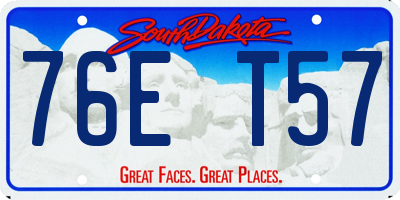 SD license plate 76ET57