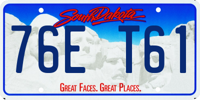 SD license plate 76ET61