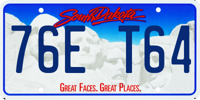 SD license plate 76ET64