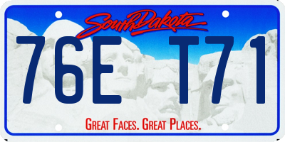 SD license plate 76ET71