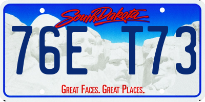 SD license plate 76ET73