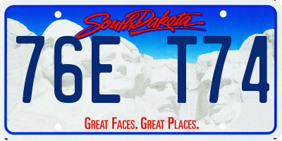 SD license plate 76ET74