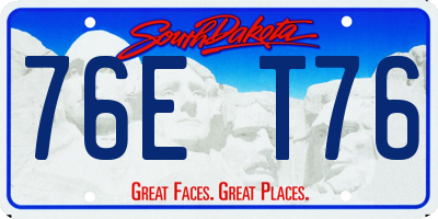 SD license plate 76ET76