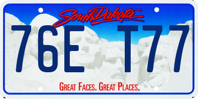SD license plate 76ET77