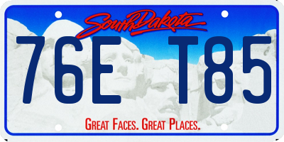 SD license plate 76ET85