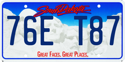 SD license plate 76ET87