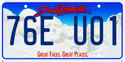 SD license plate 76EU01